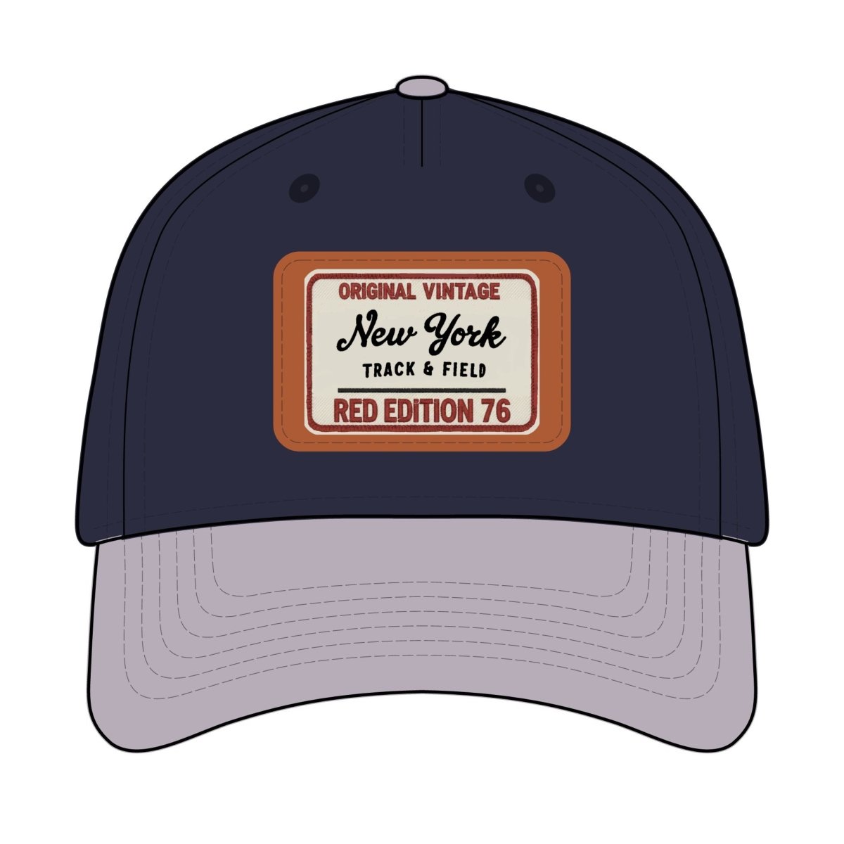 Vintage New York Leather Patch Baseball Cap - Chinchilla Choons
